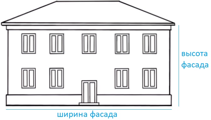схема обычного фасада здания
